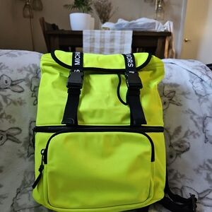 Michael Kors Neon Green Medium Backpack